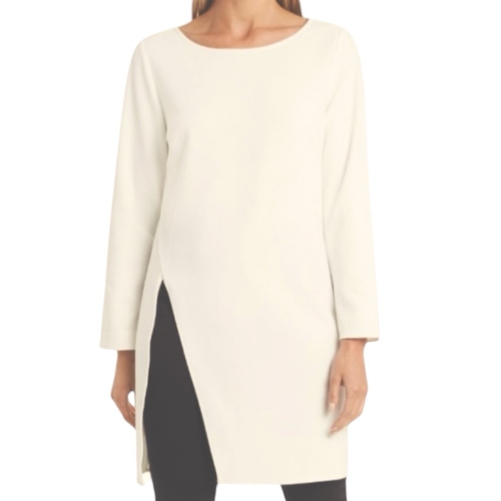 NEW Vince Camuto Crepe Ponte Long Sleeve Side-Slit Tunic Top Women’s Size S